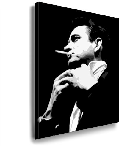 Johnny Cash Leinwand Bild fertig auf Keilrahmen ! Pop Art Gemälde Kunstdrucke, Wandbilder, Bilder zur Dekoration - Deko. Musik Stars Kunstdrucke