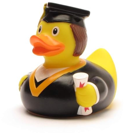 Duckshop I Badeente Akademiker I Quietscheente I L: 7,5 cm I Quietscheentchen I Geschenk Absolvent I Geschenk Studium