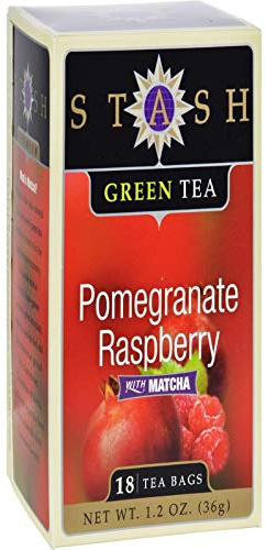 Stash Tea - Té superior del verde de la frambuesa de la granada con Matcha - 18Bolsitas de té