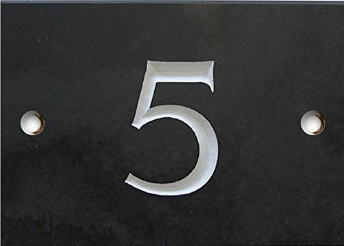 Engraved Slate House Number Sign - 1 to 99 (Select Your Number here) - Number 5 (Same Day Dispatch by 1st Class Post!!!)