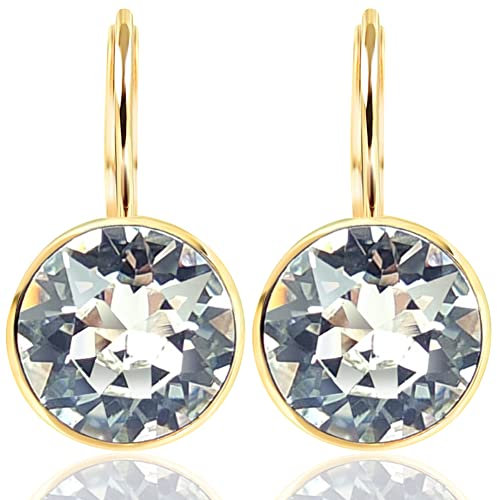 Damen-Ohrringe 925 Silber Gold Kristalle aus Österreich NOBEL SCHMUCK