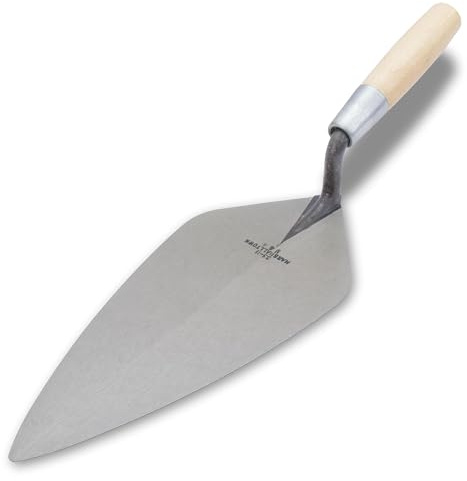 Truelle Marshalltown, truelle de style londonien avec manche ergonomique Durasoft, en acier au carbone, avec pointe large et col droit, dimensions de la truelle : 267x121 mm