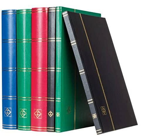 Lighthouse Stockbook DIN A5, 32 black pages, non-padded cover, black