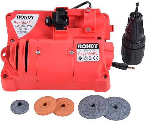 Affûteuse de forets et lames (couteau, ciseau, hachette) type RDY 150AFL + 1 jeu de grès de rechange - RONDY