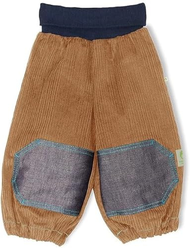 bubble.kid berlin - Baby Mädchen Jungen Unisex Hose Pumphose, Krabbel Hose - weicher robuster Cord, Knieschoner, elastisches bequemes Bauch Bündchen (74-80 (6-12 Monate), Sand)