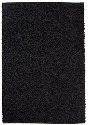 Shaggy - Alfombra, flokati, acrílico, negro, 70 cm_x_250 cm