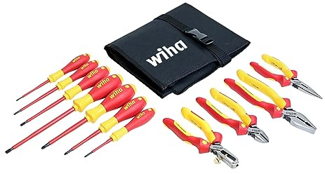 Wiha Isolierte Industriezangen/Treiber-Set in Rolltasche, 11-teilig, 32986