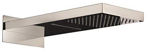 Hudson Reed HEAD48 ǀ Modern Bathroom Rectangular Shower Head with Waterfall Option, 100mm x 200mm, Chrome