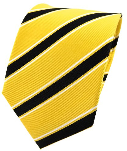 TigerTie cravate en soie jaune noir blanc rayé - cravate en soie