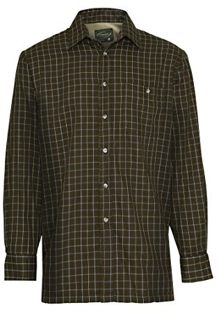 Champion Men's Milton Long Sleeve Micro Fleece Lined Winter Shirt (Green) XL