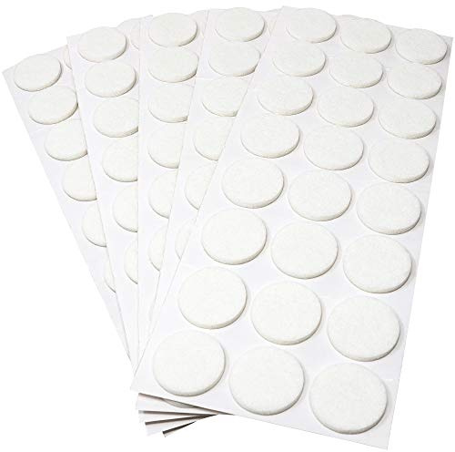 Adsamm® / 120 x Selbstklebende Filzgleiter/Weiß/ø 28 mm/Rund/Möbelgleiter aus Filz mit 3.5 mm Stärke/Möbel- und Bodengleiter