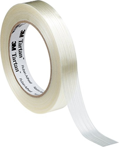 3M Cinta Adhesiva Tartán Filamento, 8953, 12 mm x 50 m, 0,1 mm, 72 unidades, Transparente