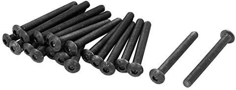 sourcing map 20Stk M5 x 50mm Legierter Stahl Sechskantschrauben Maschinenschrauben schwarz