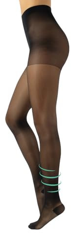 CALZITALY Medias de Descanso, Panty Compresión Fuerte Factor 10 mm/Hg | 70 DEN | Negro, Natural, Azúl | S, M, L, XL | Calcetería Italiana (L, Negro)