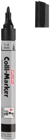 Herlitz 8665952 Colli Marker 1-4 mm schwarz 5 Stück wasserfest, permanent