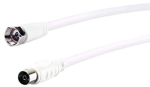 SCHWAIGER -KVCK171 532- SAT-Antennen-Adapterkabel/ 1,5 m Anschlusskabel/konfektioniert/ 75 dB/ 2-fach geschirmt/F-Stecker > IEC Buchse/weiß