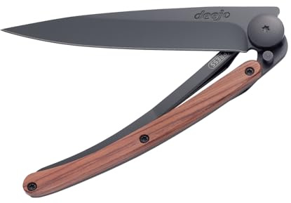 deejo Leichtgewichtsmesser Black 37g Rosewood Taschenmesser, Mehrfarbig, One Size
