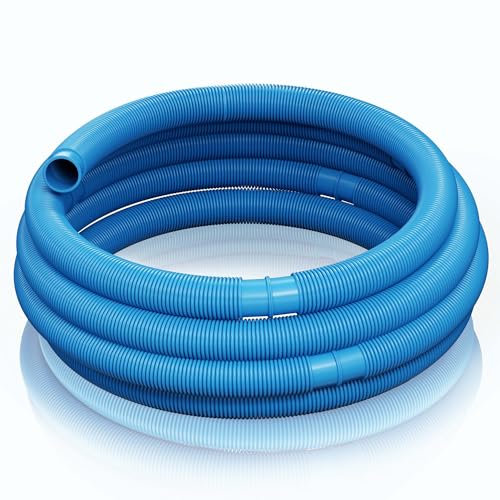 Wiltec Tubo per Piscina Blu, 15m Ø 32 mm, sezionabile Ogni 1,5 m, Galleggiante, in Resina 165 g/m Made in EU
