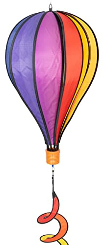CIM Vindspel – Satorn Balloon 28 Rainbow Twist – väderbeständig – ballong: Ø 28 cm x 48 cm, korg: 4,5 cm x 4 cm – inklusive upphängning – presentidé