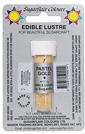 Sugarflair PASTEL GOLD Edible Lustre Dust Powder - Cake decorating shimmer