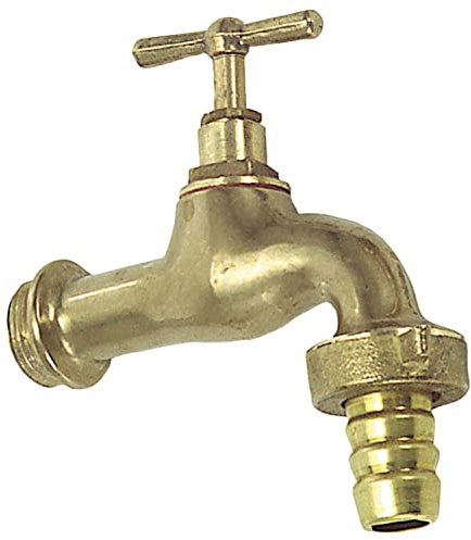 Grifo Curvo Latón Pulido Con Racord 3/4