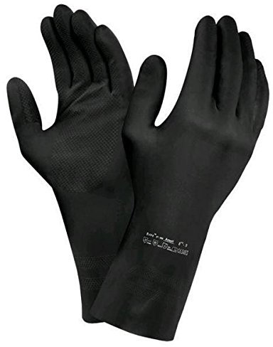 Ansell Extra schweres Latex, Größe M, Schwarz, 12 Paar