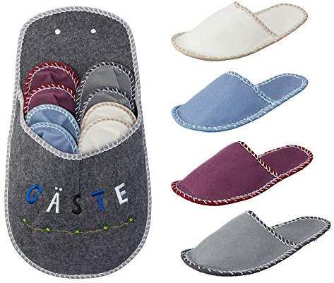 CEPEWA 18260 Gäste-Pantoffelset, 4 Paar