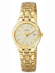Citizen - EW1262-55P - Montre Femme - Quartz - Analogique - Solaire - Bracelet Acier Inoxydable doré