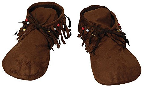 Mens Brown Indian Moccasins (1 Pair) - Comfortable & Stylish Design, Perfect for Festival, Hippy Parties, Themed Events, & Everyday Footwear Halloween Halloween
