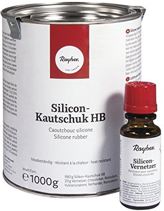 Rayher Caoutchouc de Silicone liquide RTV/HB, 2 composants, 1Kg, avec catalyseur, transparent, empreintes de haute précision, hautes températures, arts créatifs-3411600, 11 x 11 x 16.5 cm