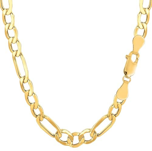 Figaro-Armband, Gelbgold, hohl, 6,5 mm, 21,6 cm
