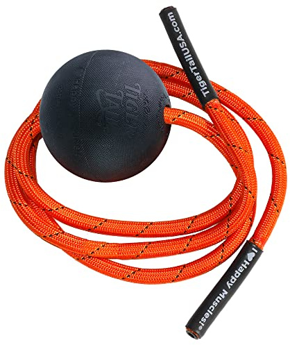 Tiger Tail Tiger Ball 2.6 Foam Roller Ball + 47” Corded Rope – Deep Tissue Massage Ball: Feet, Legs, Neck, Back – Trigger Point Massage Therapy – Relieve Muscle Soreness – Muscle Recovery
