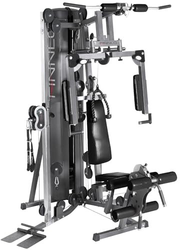 Finnlo Kraftstation Autark 2200 | Stabiler Stahlrahmen, kugelgelagerte Rollen | Rudermaschine, Latzug, Brustpresse | 80 kg Gewicht | Schwarz-Anthrazit | 165x145x215 cm