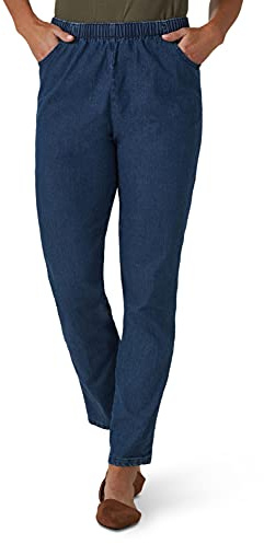 Chic Classic Collection Women's Stretch Elastic Waist Pull-On Legging Pant Mid Shade Denim 16