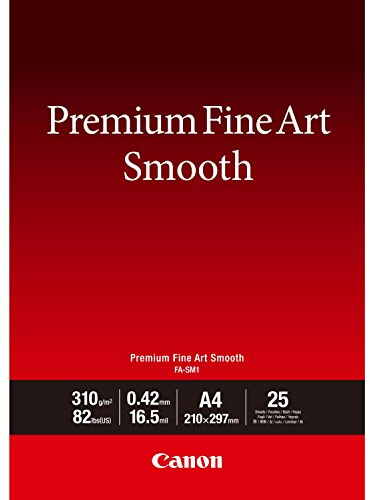 Canon FA-SM1 Premium Fine Art Smooth Fotopapier - DIN A4, 25 Blatt (310 g/qm) für Tintenstrahldrucker
