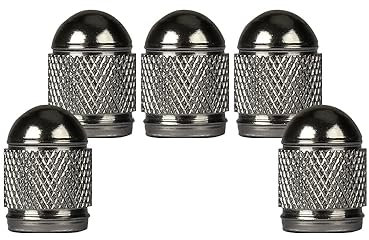 SENZEAL 5 Piezas Tapas de Válvula de Neumático Estilo Bala Tapones Rueda Coche de Aluminio Universal Tapones Valvula Coche para Coches Bicicletas Camiones Motocicletas Gris