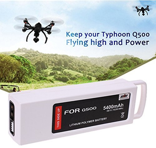 Q500 Drohnen-Akku, 5400mAh 11.1V Li-Polymer Akku mit Ladeschutz, kompatibel mit Yuneec Typhoon Q500 Q500+ Typhoon 4K Typhoon G RC Quadcopter Drohne und Q500 Gopro Multicopter Drohne (1 Pack)