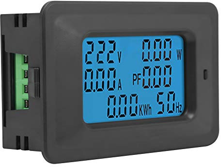 6-in-1 Home Stromzähler Panel AC 20A 110-250V Digitalanzeige Multifunktionsleistung (Watt) Strom (Ampere) Spannung (Volt) Meter Tester Panel Energieverbrauch KWH Frequenz Monitor