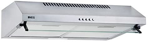 NEG Dunstabzugshaube NEG15-ATS (silber) Edelstahl-Unterbau-Haube (Abluft/Umluft) und LED-Beleuchtung (60cm) Unterschrank- oder Wandanschluss