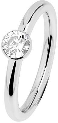 Ernstes Design Evia Ring R468WH Edelstahl Zirkonia Vorsteckring