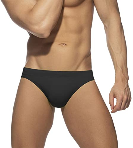 Badehose Herren Kurz Badeslip Eng Sexy Badehosen Männer Slip Jungen Schwimmhose Bunter Badeshorts Short Tunnelzug Men's Shading Swim Briefs Schnelltrockend Swimming Trunks Schwarz M