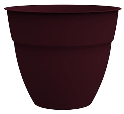 EDA - Maceta Osaka Ø 25 cm – Volumen 6,5 L – Ø 25,6 x 21,2 cm – Rojo Borgoña