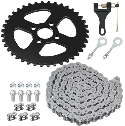 YOXUFA 40 Tooth Sprocket 420 Chain with Rear Drive Chain 90 Links Replacement for Coleman Mini Bike CT200U BT200X CT200U-EX Baja Warrior TrailMaster MB200 Axis M200 Predator 212 196cc 200cc 6.5hp Part