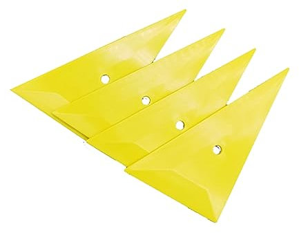 Raschietto Rettangolare per Pellicola Auto 4 Pezzi in Plastica Gialla