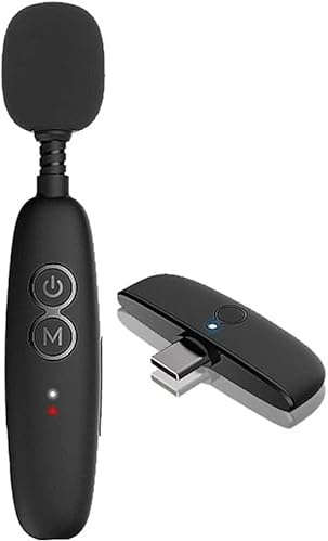 ZWYUAN Microfono lavalier wireless con cancellazione del rumore Mini ricevitore da 18 m a bassa latenza Telefono for trasmissione in diretta