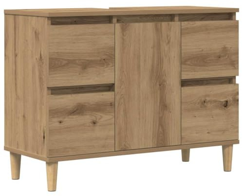 vidaXL Waschbeckenunterschrank Artisan-Eiche 80x33x60 cm Holzwerkstoff
