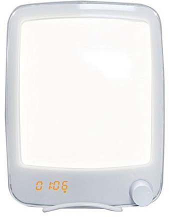 SAD Lampe 10000 Lux Licht Wecker Wecklicht mit Stufenloses Dimmen & 6 Natur Sounds für Home Office