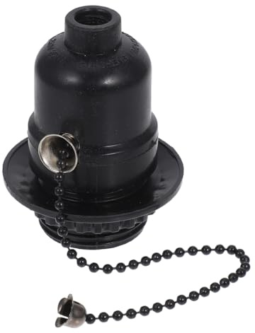 DIYEAH Black Pull Cord Light Socket E26 E27 Lamp Holder for Table Floor Lamps with Heat Resistant Bulb Base and Switch for Diy Lighting Repair