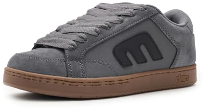Etnies Kingpin 2K skateboardskor – låg topp kupol med stark stoppning i 2000-stil, Grå svart gummi, 49 EU