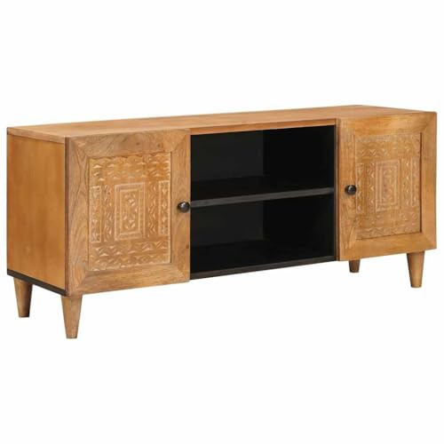vidaXL Unidades de TV con Estante Marrón Claro 105 x 33 x 46 cm, Centro de Entretenimiento Moderno, Estantería Rectangular, Consola de Pared Compacta, Decoración Urbana
